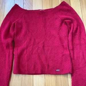 Cropped Red Hollister Sweater